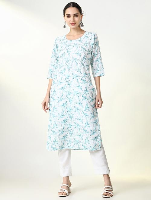 women printed three quarter sleeve straight kurta - 21661555 - Very Small Image - 1