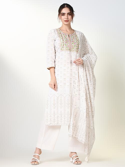 women printed three quarter sleeve suit set - 21661563 - Very Small Image - 1