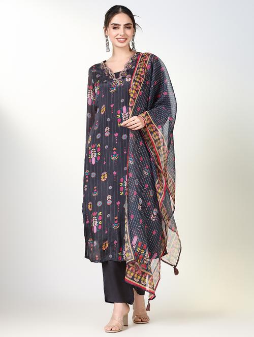 women floral printed kurta pant set with dupatta - 21661588 - Very Small Image - 1