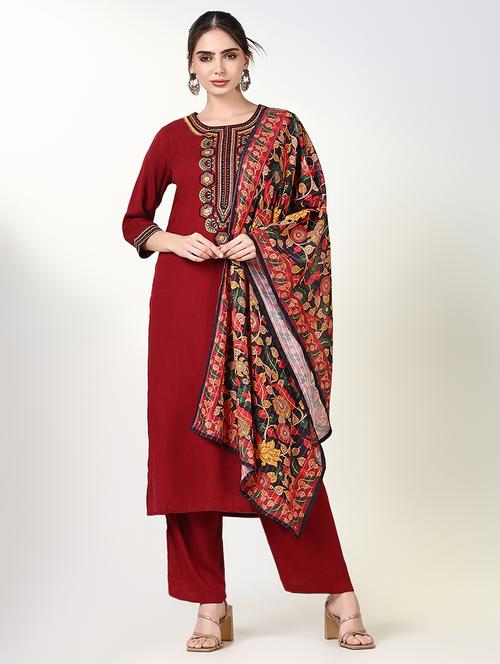 women embroidered kurta pant set with dupatta - 21661603 - Very Small Image - 1