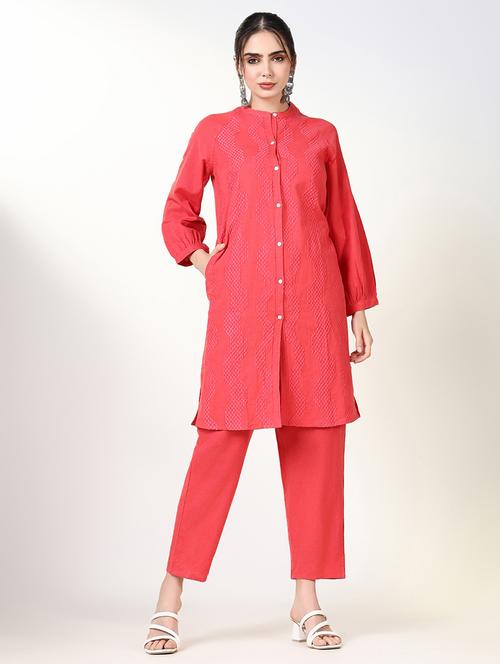 women embroidered three quarter sleeve kurta pant set - 21661619 - Very Small Image - 1