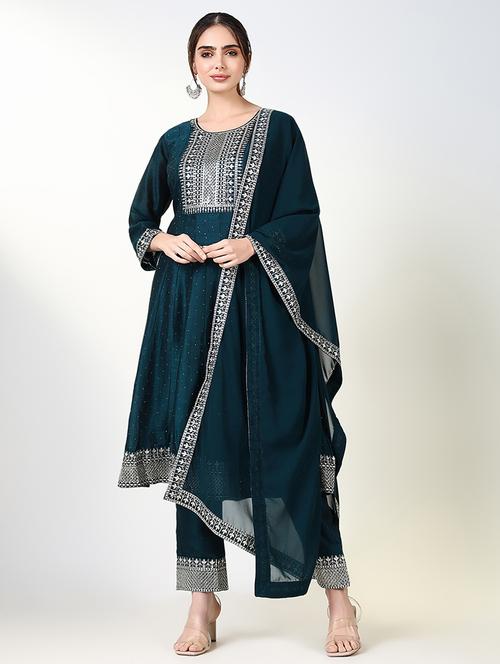 women embroidered kurta pant set with dupatta - 21661652 - Very Small Image - 1