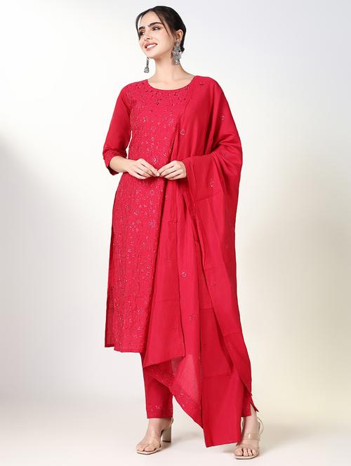 women embroidered kurta pant set with dupatta - 21661659 - Very Small Image - 1
