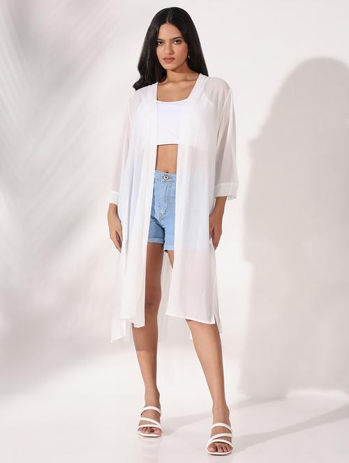 women solid long shrug - 21661723 - Very Small Image - 1