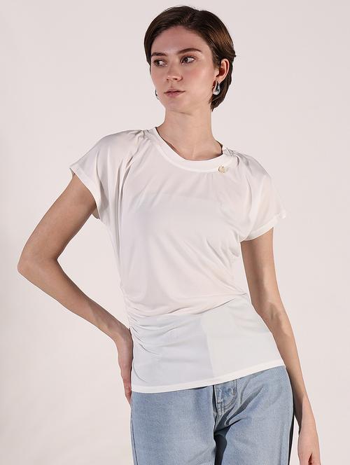 women solid short sleeves regular top - 21661769 - Very Small Image - 1