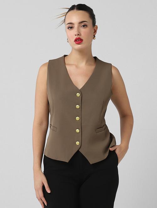 women solid sleeveless vest top - 21661773 - Very Small Image - 1