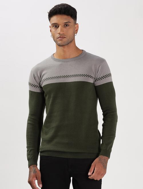 men color blocked long sleeves sweatshirt - 21661878 - Very Small Image - 1