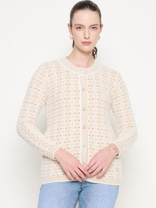 women long sleeves self design cardigan - 21662529 - Very Small Image - 1