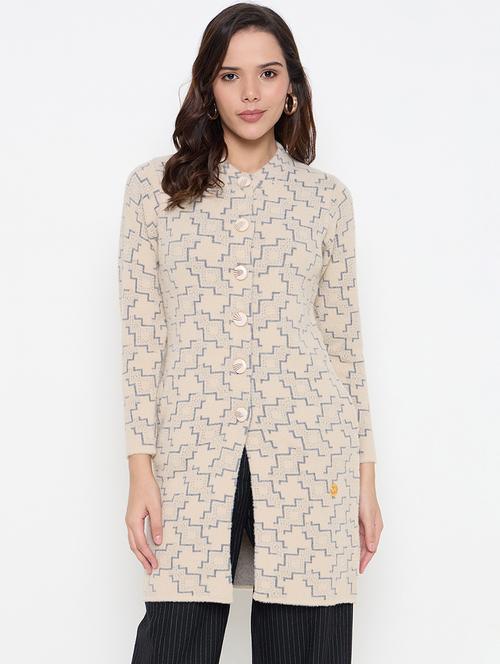 women long sleeves self design cardigan - 21662538 - Very Small Image - 1