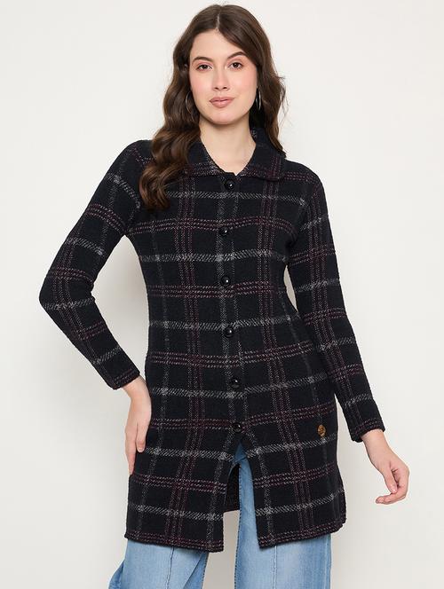 women long sleeves self design cardigan - 21662581 - Very Small Image - 1