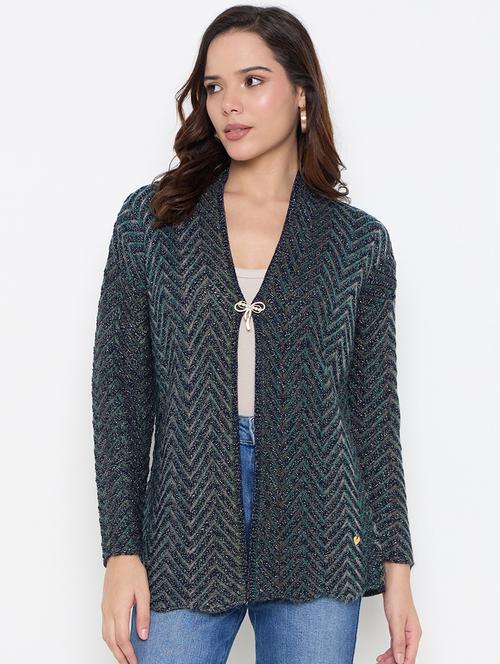 women long sleeves chevron shrug - 21662588 - Very Small Image - 1