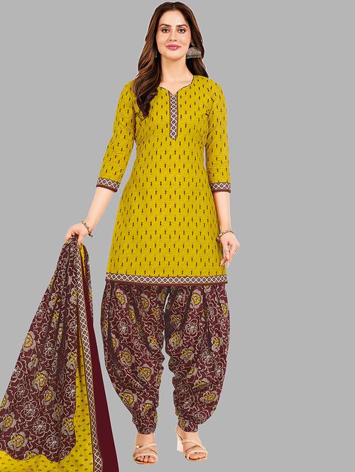 women printed 3-piece unstitched dress material  - 21662593 - Very Small Image - 1