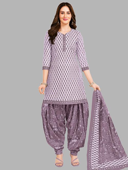 women printed 3-piece unstitched dress material  - 21662596 - Very Small Image - 1