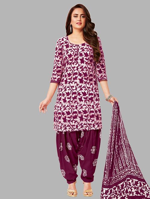 women printed 3-piece unstitched dress material  - 21662598 - Very Small Image - 1