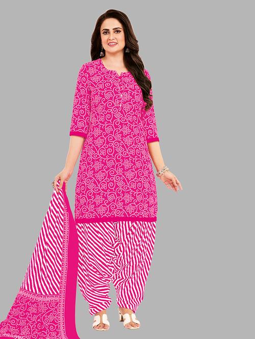 women printed 3-piece unstitched dress material  - 21662615 - Very Small Image - 1