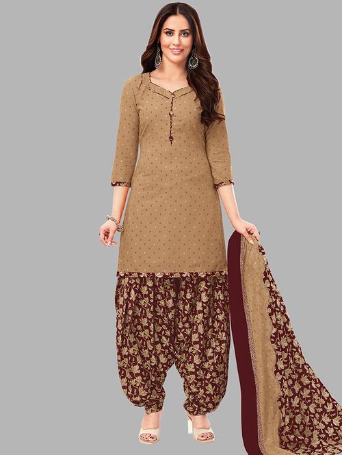 women printed 3-piece unstitched dress material  - 21662621 - Very Small Image - 1