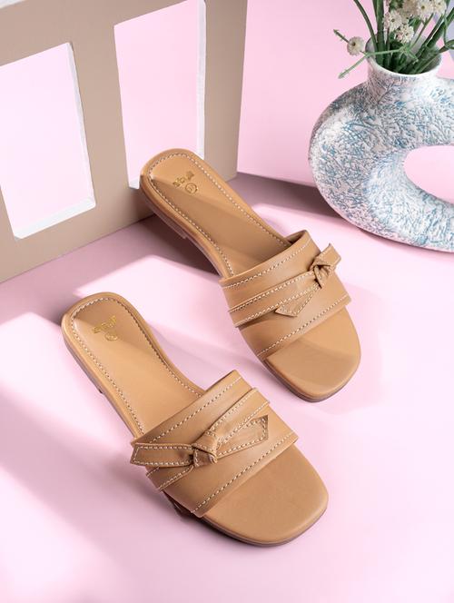 women beige slip on sandal - 21662663 - Very Small Image - 1