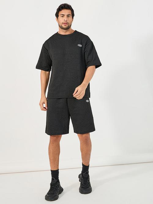 men solid t-shirt & shorts co-ord set - 21662679 - Very Small Image - 1