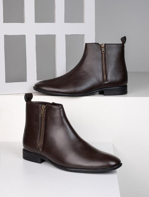 men brown slip on boots - 21662723 - Very Small Image - 1