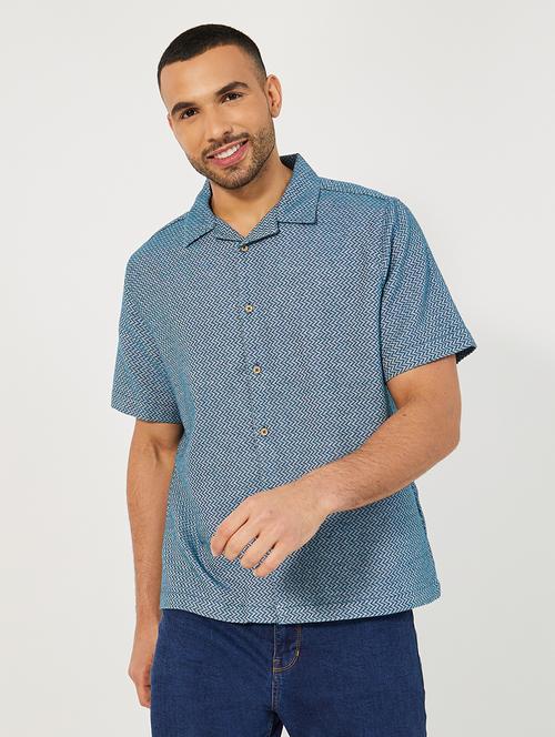 men self design short sleeve casual shirt - 21662736 - Very Small Image - 1