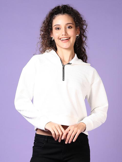 women solid hooded long sleeves sweatshirt - 21662775 - Very Small Image - 1