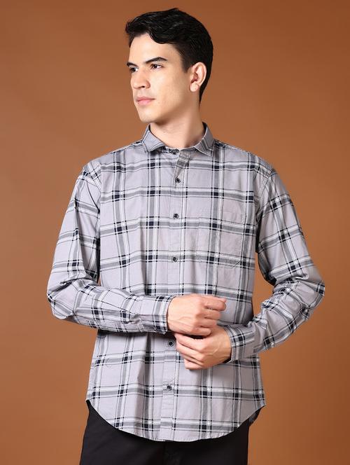 men checkered collared casual shirt - 21662793 - Very Small Image - 1