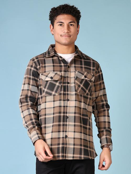 men checkered long sleeve shacket - 21662835 - Very Small Image - 1