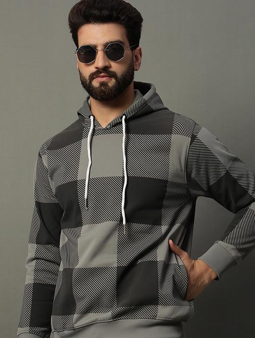 men long sleeve checkered sweatshirt   - 21662909 - Very Small Image - 1