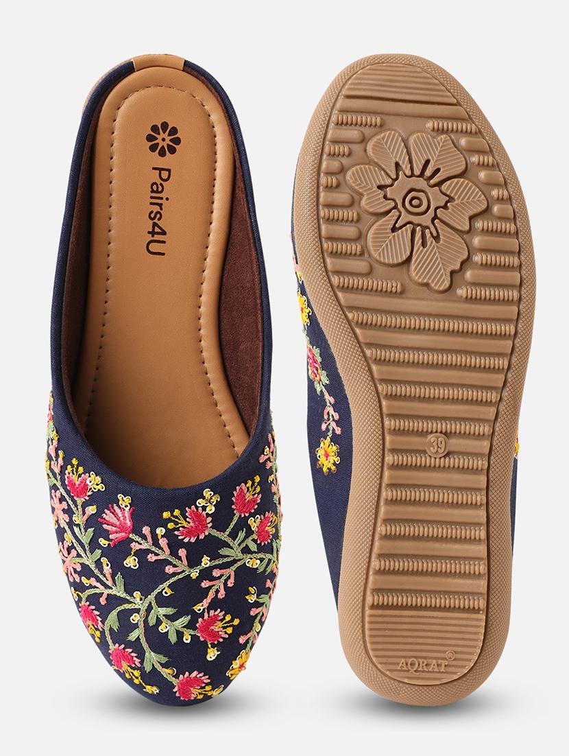 women embroidered slip on mules - 21662939 - Zoom Image - 3