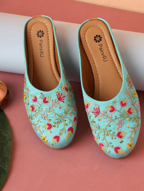 women embroidered slip on mules - 21662946 - Very Small Image - 1