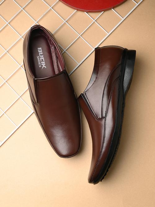 men brown slip on formal shoes - 21663002 - Very Small Image - 1