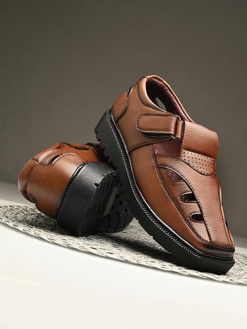 men tan slip on sandal - 21663017 - Very Small Image - 1