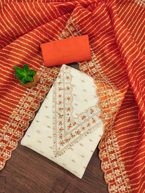 women embroidered 3-piece unstitched dress material  - 21663240 - Very Small Image - 1