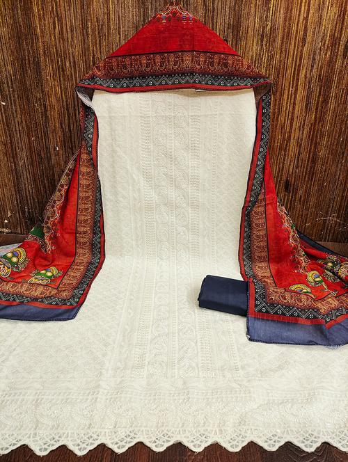 women embroidered 3-piece unstitched dress material - 21663318 - Very Small Image - 1