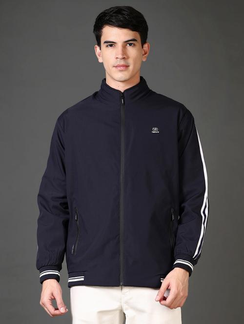 men long sleeves taped bomber jacket - 21663716 - Very Small Image - 1