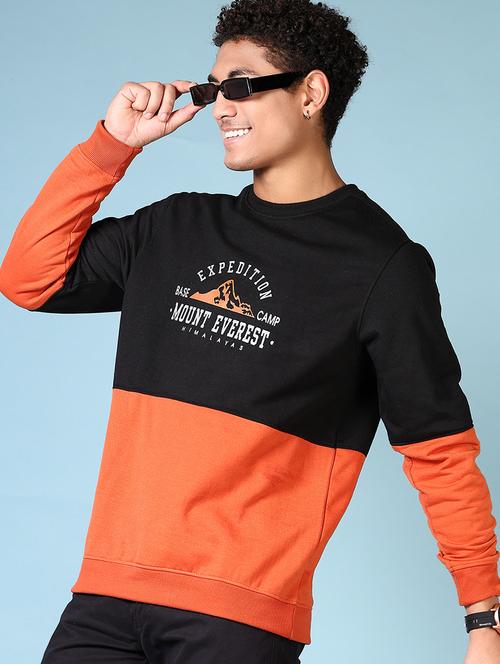 men color block long sleeve sweatshirt - 21663766 - Very Small Image - 1