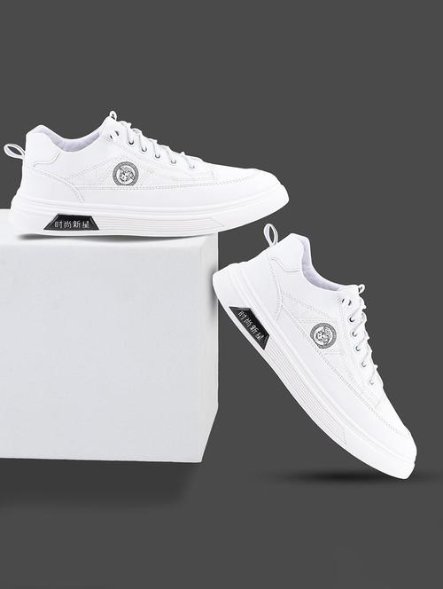 men white lace up sneakers - 21663901 - Very Small Image - 1