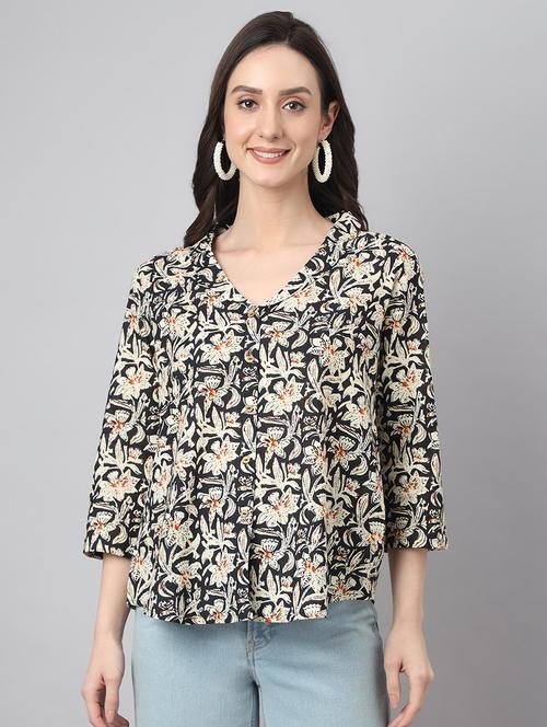 women black floral printed top - 21663967 - Very Small Image - 1