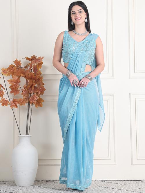 women solid ready to wear saree - 21664231 - Very Small Image - 1