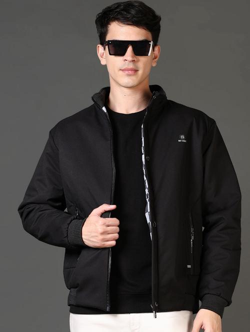 men long sleeves solid bomber jacket - 21664502 - Very Small Image - 1