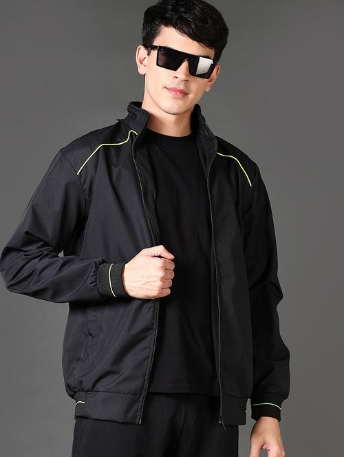 Men Long Sleeves Solid Bomber Jacket - 21664508 - Very Small Image - 1