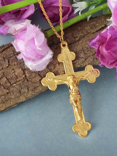 men saint praying jesus cross pendant with chain - 21664937 - Very Small Image - 1