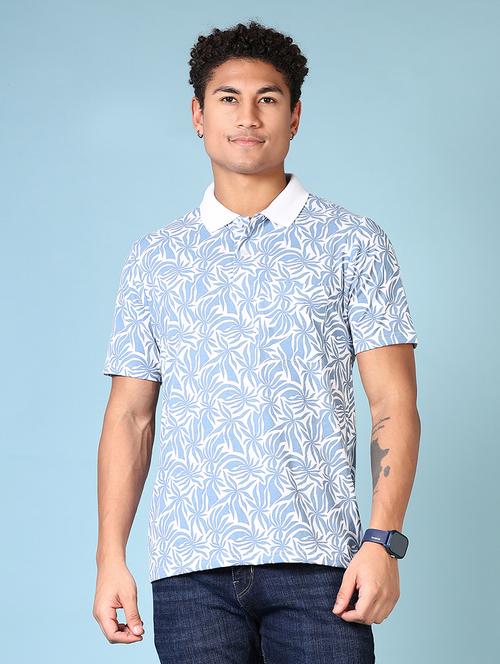men printed short sleeve polo t-shirt - 21665108 - Very Small Image - 1