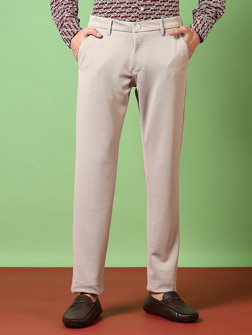 men solid flat front casual trouser - 21665127 - Very Small Image - 1