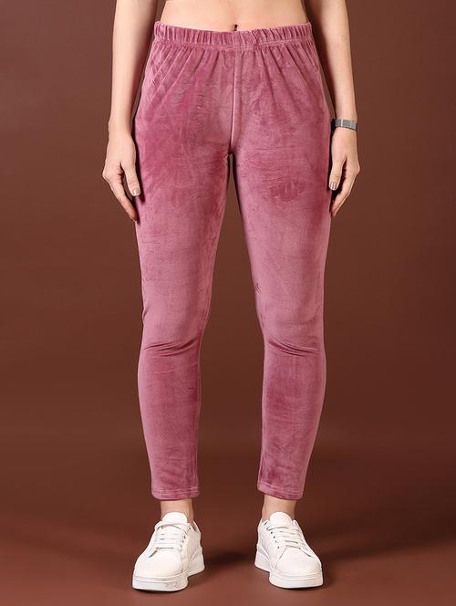 women pink solid ankle length leggings - 21665371 - Very Small Image - 1