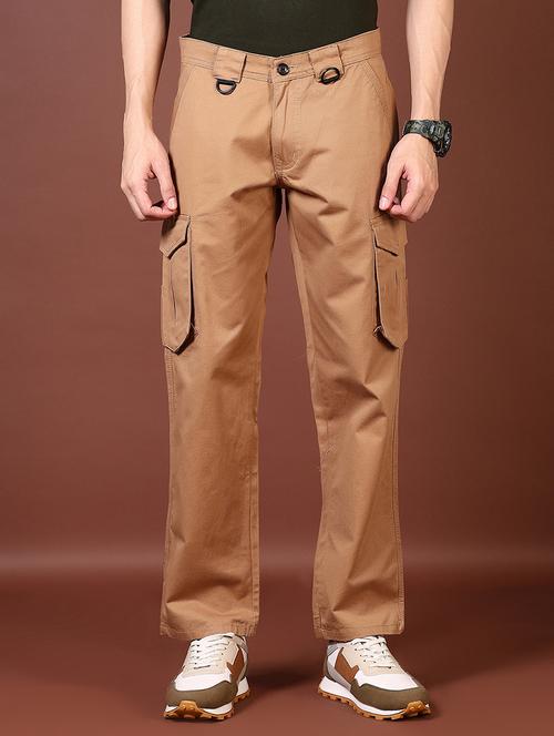 men solid mid rise regular fit cargo - 21665418 - Very Small Image - 1