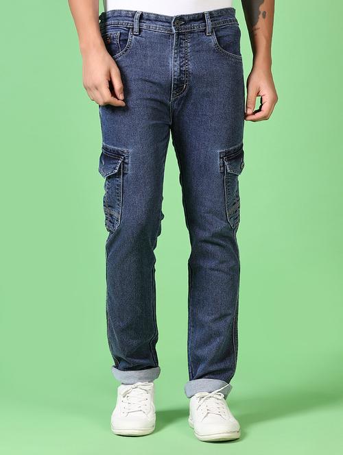 men solid mid rise regular fit cargo - 21665422 - Very Small Image - 1