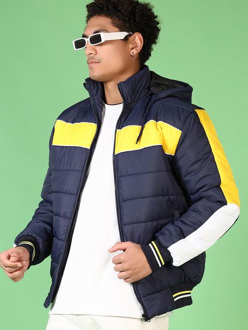men's colorblock hooded puffer jacket  - 21665444 - Very Small Image - 1