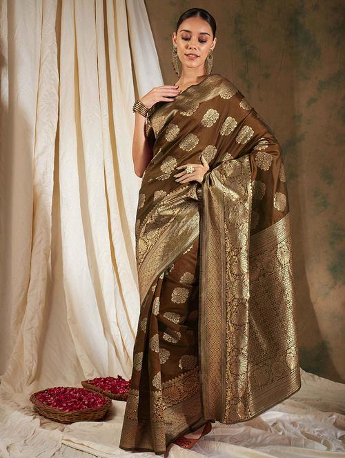 women self design banarasi saree with blouse - 21665624 - Very Small Image - 1