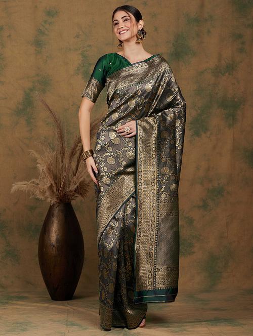 women self design banarasi saree with blouse - 21665689 - Very Small Image - 1